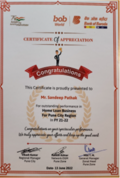 Certificate of Appreciation - Home Loan Business FY 2021-22