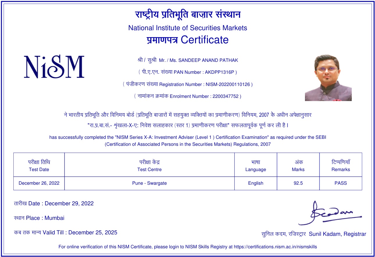 NISM Series X-A: Investment Adviser Level 1 Certification 2022